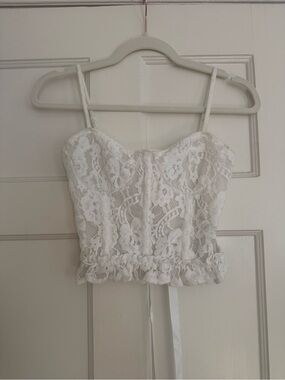 Free People Brightest Belle Corset Cami white
